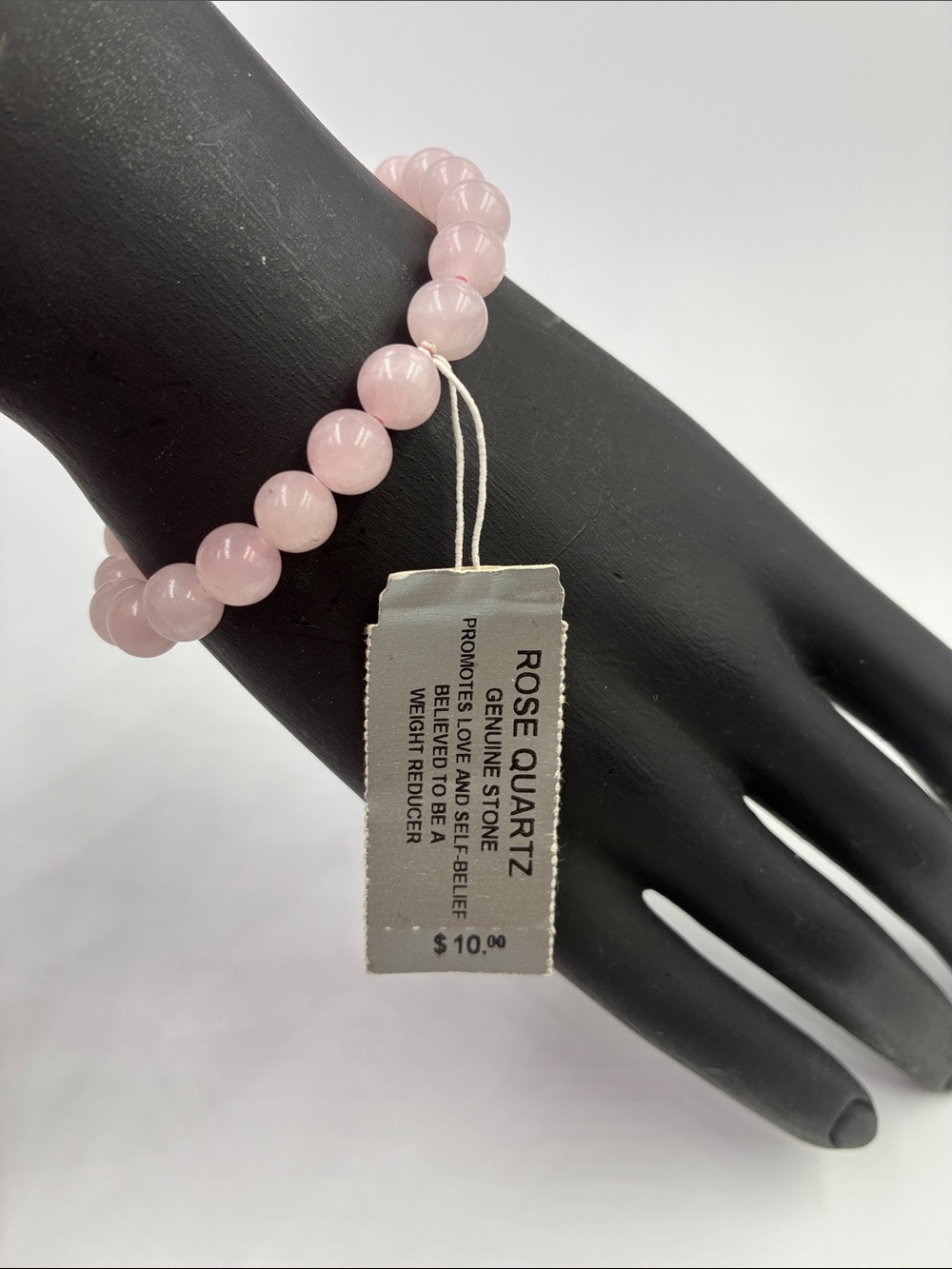 Rose Quartz Beaded Stretch Bracelet - Pink